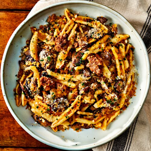 Cavatelli with Mushrooms & Sausage