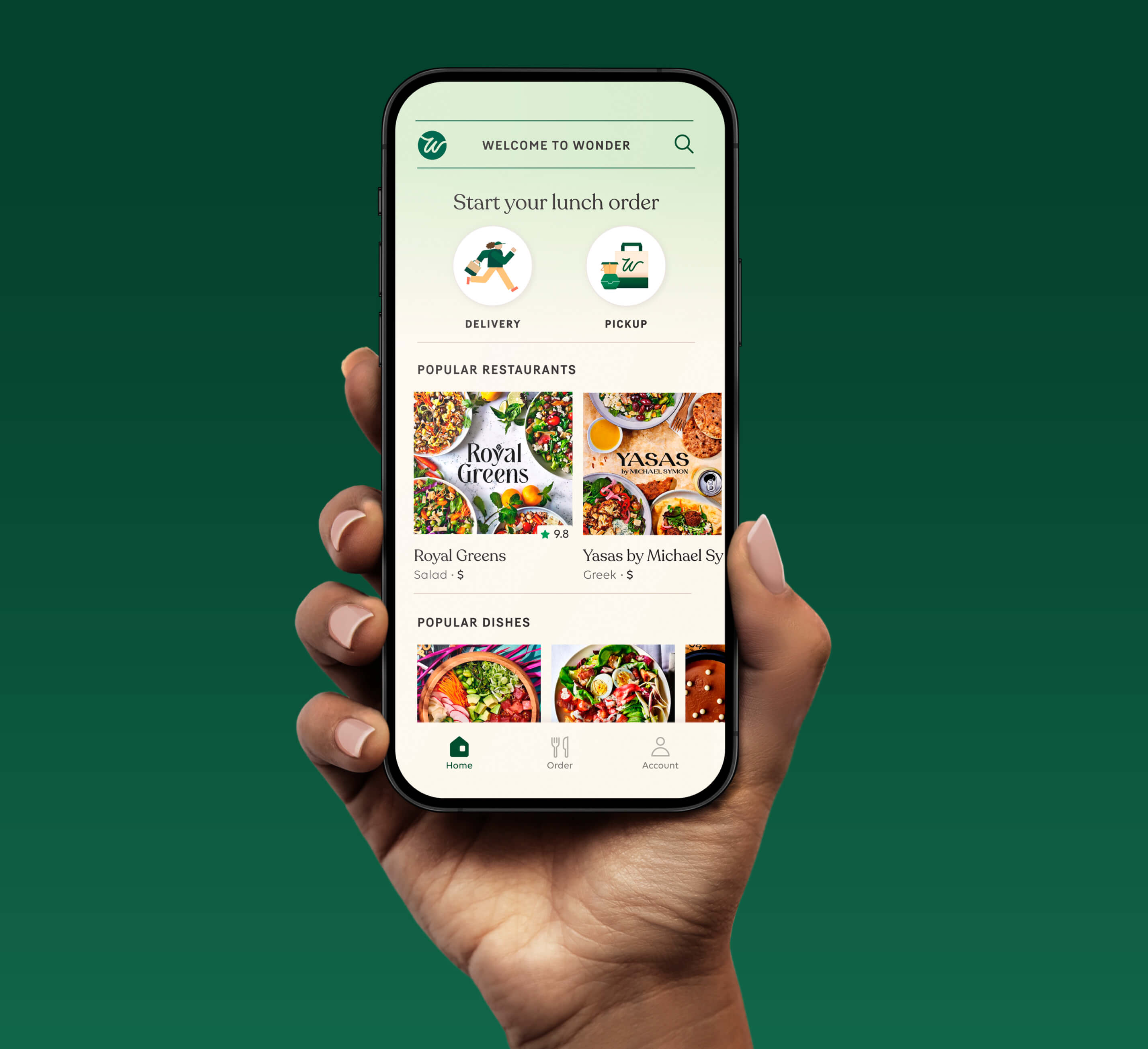 Wonder food delivery food hall